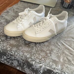 Veja White and Cream Sneakers